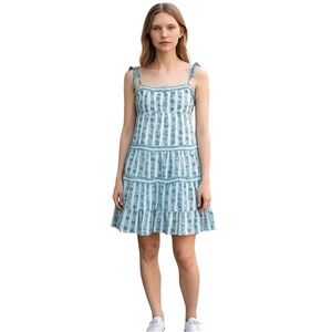 Maison Tara Women's Boho Floral Printed Tie Shoulder Casual Dress Size 12